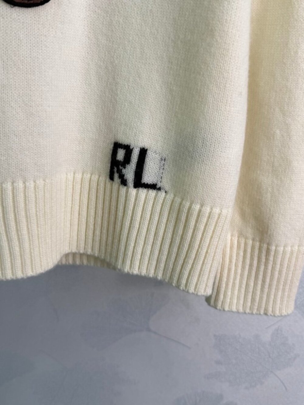 Polo Ralph Lauren Sunglasses Bear Cream Crewneck Knit Sweater Unisex - Picture 5 of 5